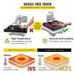 Presa termica 5 in 1 pentru transfer tricouri/sepci/cani, 1000 W, 0 - 210 ℃, Placa de încălzire 38 x 38 cm, rotație de 360°, Rosu/Negru