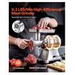 Masina profesionala de tocat carne, 750 W, 2 x site, 3 x Accesoriu carnati, Inox, Motor fara perii, 4.2 kg/min