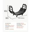 Suport pentru lemne, Otel carbon, max 80 kg, Negru, 80 x 28 x 52 cm, 4 x roti