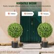 Set 2 plante artificiale, Dimensiuni 350x559 mm, Verde/Maro, PE si lemn