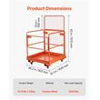 Platforma de lucru pliabila tip cusca pentru stivuitor, 920 x 1045 mm, Capacitate max 544 kg, Otel carbon, 4 x Roti
