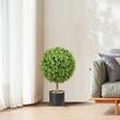 Set 2 plante artificiale, Dimensiuni 350x559 mm, Verde/Maro, PE si lemn