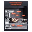 Masina profesionala de tocat carne, 750 W, 2 x site, 3 x Accesoriu carnati, Inox, Motor fara perii, 4.2 kg/min