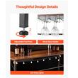 Masa bar in forma L, 3 x Niveluri, Lumina Led, max 100 kg, Otel/Lemn, Maro/Negru, 1200 x 900 x 1095 mm