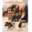 Suport pentru lemne, Otel carbon, max 80 kg, Negru, 80 x 28 x 52 cm, 4 x roti