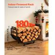 Suport pentru lemne, Otel carbon, max 80 kg, Negru, 80 x 28 x 52 cm, 4 x roti