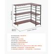 Masa bar in forma L, 3 x Niveluri, Lumina Led, max 100 kg, Otel/Lemn, Maro/Negru, 1200 x 900 x 1095 mm