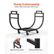 Suport pentru lemne, Otel carbon, max 80 kg, Negru, 80 x 28 x 52 cm, 4 x roti