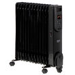 Calorifer electric cu ulei, Negru, Telecomanda, 13 elementi, 3 trepte de putere 1000W / 1500W / 2500W, Led, 4 x roti