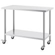Masa de lucru Inox, pentru preparare alimente, 610 x 1219 x 954,6 mm, 1 x rafturi, 4 x roti