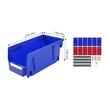 Set 12 cutii pentru organizare accesorii, Stivuibile, cleme incluse, Albastru/Rosu, 276 x 139 x 128 mm