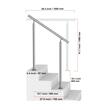 Balustrada inox, 2-3 trepte Vivatechnix, 1000 x 87 x 1060 mm, Unghi reglabil 0° - 45°, accesorii prindere