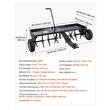 Aerator manual remorcabil pentru gazon, latime lucru 122 cm, carlig universal