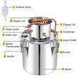 Cazan pentru distilat alcool, Inox/Cupru, Capacitate 38 l, manometru, termometru incorporat