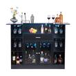 Masa bar, 4 x Niveluri, max 180 kg, Lemn/Otel, Negru, 1500 x 460 x 1100 mm, Lumina Led