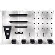 Organizator de perete, Otel, carlige si rafturi, pentru scule, 3 x paneluri, dimensiune totala 1219 x 814 mm, max 225 kg