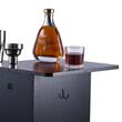 Masa bar, 4 x Niveluri, max 180 kg, Lemn/Otel, Negru, 1500 x 460 x 1100 mm, Lumina Led