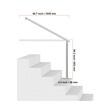 Balustrada inox, 3-4 trepte Vivatechnix, 1035 x 80 x 923 mm, Unghi reglabil 0° - 60°, accesorii prindere