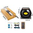 Kit alarma cu microfon pentru auto, 400 W, 135 dB, 8 x tonuri, 12 V DC, 2 x difuzor PA
