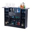 Masa bar, 4 x Niveluri, max 180 kg, Lemn/Otel, Negru, 1500 x 460 x 1100 mm, Lumina Led