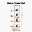 Raft multifunctional cu 5 etaje, Bambus, 330 x 330 x 1470 mm, pentru plante, carti, decoratiuni