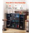 Masa bar, 4 x Niveluri, max 180 kg, Lemn/Otel, Negru, 1500 x 460 x 1100 mm, Lumina Led