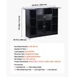 Masa bar, 4 x Niveluri, max 180 kg, Lemn/Otel, Negru, 1500 x 460 x 1100 mm, Lumina Led