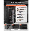 Dulap arme 8-10 arme, 3 pistoale, Cifru, Cheie urgenta, Amprenta, 400 x 450 x 1400 mm, Alarma