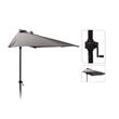 Umbrela de balcon tija aluminiu, 270x135x245cm semicerc, Gri