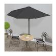Umbrela de balcon tija aluminiu, 270x135x245cm semicerc, Gri