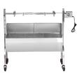 Gratar pe carbune cu rotisor electric 52W, Otel Inoxidabil, Roti blocabile, inaltime de gatit reglabila, 1310x435x1158 mm, 4 roti blocabile