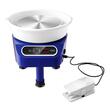 Roata de olarit profesionala electrica, cu pedala, 350 W, diametru placa 25 cm, Ecran tactil, 50-300 rpm, Albastru