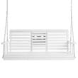 Leagan din lemn de cedru, 3 persoane, Suport sticle rabatabil, Alb, Lanturi si accesorii prindere, 1523x710x600 mm, max 362 kg