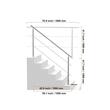 Balustrada inox, 5-6 trepte Vivatechnix, 1800 x 104 x 1060 mm, Unghi reglabil 0° - 45°, accesorii prindere