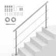 Balustrada inox, 5-6 trepte Vivatechnix, 1800 x 104 x 1060 mm, Unghi reglabil 0° - 45°, accesorii prindere
