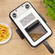Friteuza inox 2200 W, capacitate 3.2 l, maner detasabil