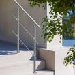 Balustrada inox, 2-3 trepte Vivatechnix, 1000 x 104 x 1060 mm, Unghi reglabil 0° - 45°, accesorii prindere, 2 x bare transversale