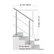 Balustrada inox, 2-3 trepte Vivatechnix, 1000 x 104 x 1060 mm, Unghi reglabil 0° - 45°, accesorii prindere, 2 x bare transversale