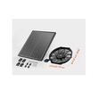 Ventilator cu panou solar pentru mansarda, Aluminiu, Termostat reglabil, Φ340 x 70 mm, Negru, 45 W