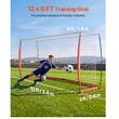 Poarta de fotbal 3.6 x 1.8 m, Portabila si pliabila, tarusi fixare, plasa, stalpi fibra de sticla, Portocaliu