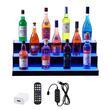 Suport bauturi cu 3 trepte, Iluminare led RGB, Telecomanda si App, Alimentare retea sau Power Bank, 762x300x250 mm, Portabil, Acril