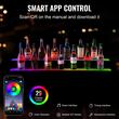 Suport bauturi cu 2 trepte, Iluminare led RGB, Telecomanda si App, USB, retea sau Power Bank, 1210x200x150 mm, Portabil, Acril