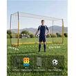 Poarta de fotbal 3.6 x 1.8 m, Portabila si pliabila, tarusi fixare, plasa, stalpi fibra de sticla, galben
