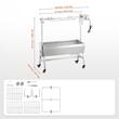 Gratar pe carbune cu rotisor electric 42W, Otel Inoxidabil, inaltime de gatit reglabila, 1110x417x1080 mm, 4 roti blocabile