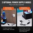Suport bauturi cu 2 trepte, Iluminare led RGB, Telecomanda si App, USB, retea sau Power Bank, 1210x200x150 mm, Portabil, Acril
