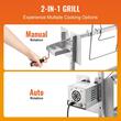 Gratar pe carbune cu rotisor electric 42W, Otel Inoxidabil, inaltime de gatit reglabila, 1110x417x1080 mm, 4 roti blocabile