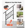 Balustrada pentru 2-3 trepte, Otel, Negru, Kit instalare, Unghi reglabil 0–45°, max 100 kg
