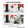 Balustrada pentru 2-3 trepte, Otel, Negru, Kit instalare, Unghi reglabil 0–45°, max 100 kg