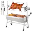 Gratar pe carbune cu rotisor electric 42W, Otel Inoxidabil, inaltime de gatit reglabila, 1110x417x1080 mm, 4 roti blocabile