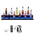 Suport bauturi cu 2 trepte, Iluminare led RGB, Telecomanda si App, USB, retea sau Power Bank, 1210x200x150 mm, Portabil, Acril